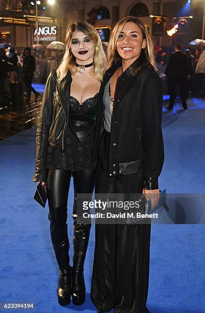 Lilyella Zender and Melanie Blatt attend the European Premiere of "Fantastic Beasts And Where To Find Them" at Odeon Leicester Square on November 15,...