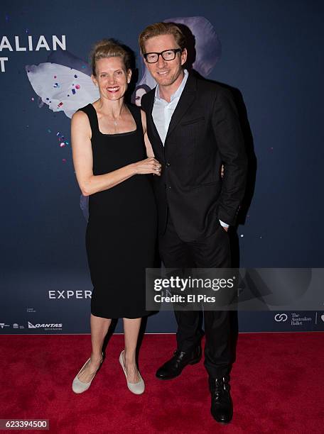 David Wenham and Kate Agnew arrive at The opening night of the Australian Ballets "Najinsky" on November 11, 2016 in Sydney, Australia.