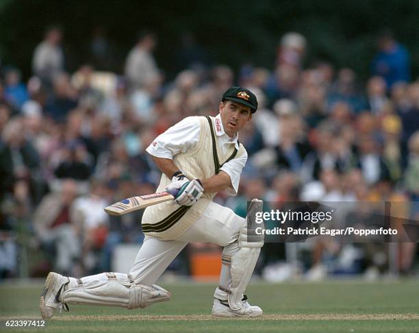 Justin Langer batting for Australia during the tour match between the Duke of Norfolk's XI and the Australians at Arundel, 15th May 1997.