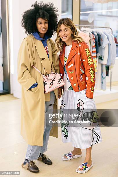 Julia Sarr Jamois and Mira Mikati attends the Mira Mikati Launch London at Phillips Gallery on November 15, 2016 in London, England.