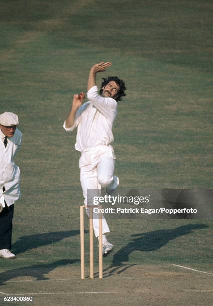 Dennis Lillee bowling for Australia during the 2nd Test match between England and Australia at Lord's Cricket Ground, London, 4th August 1975. The...