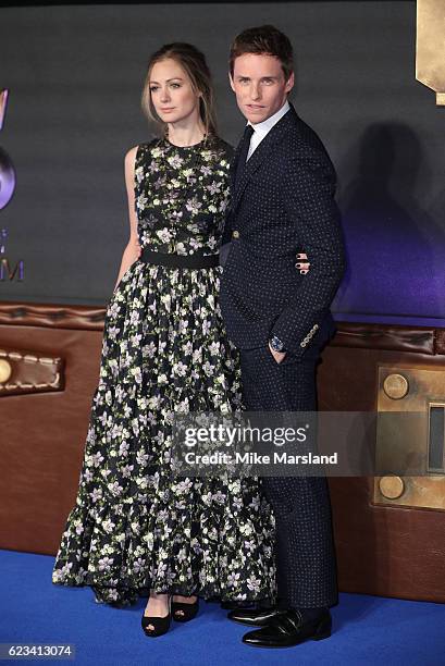 Hannah Bagshawe and Eddie Redmayne attend the European premiere of "Fantastic Beasts And Where To Find Them" at Odeon Leicester Square on November...