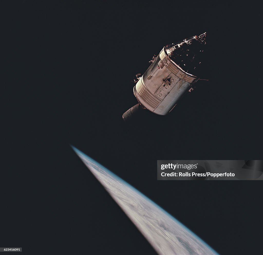 Apollo Command Module 9 View of the Apollo 9 command module as it separates from the lunar ...