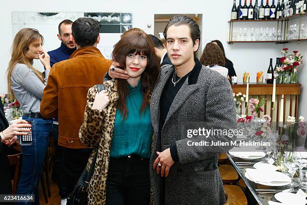 Lou Lesage and Arthur Jacquin attend the Dinner for Dodo x Colette hosted by Lolita Jacobs at Crudus on November 15, 2016 in Paris, France.