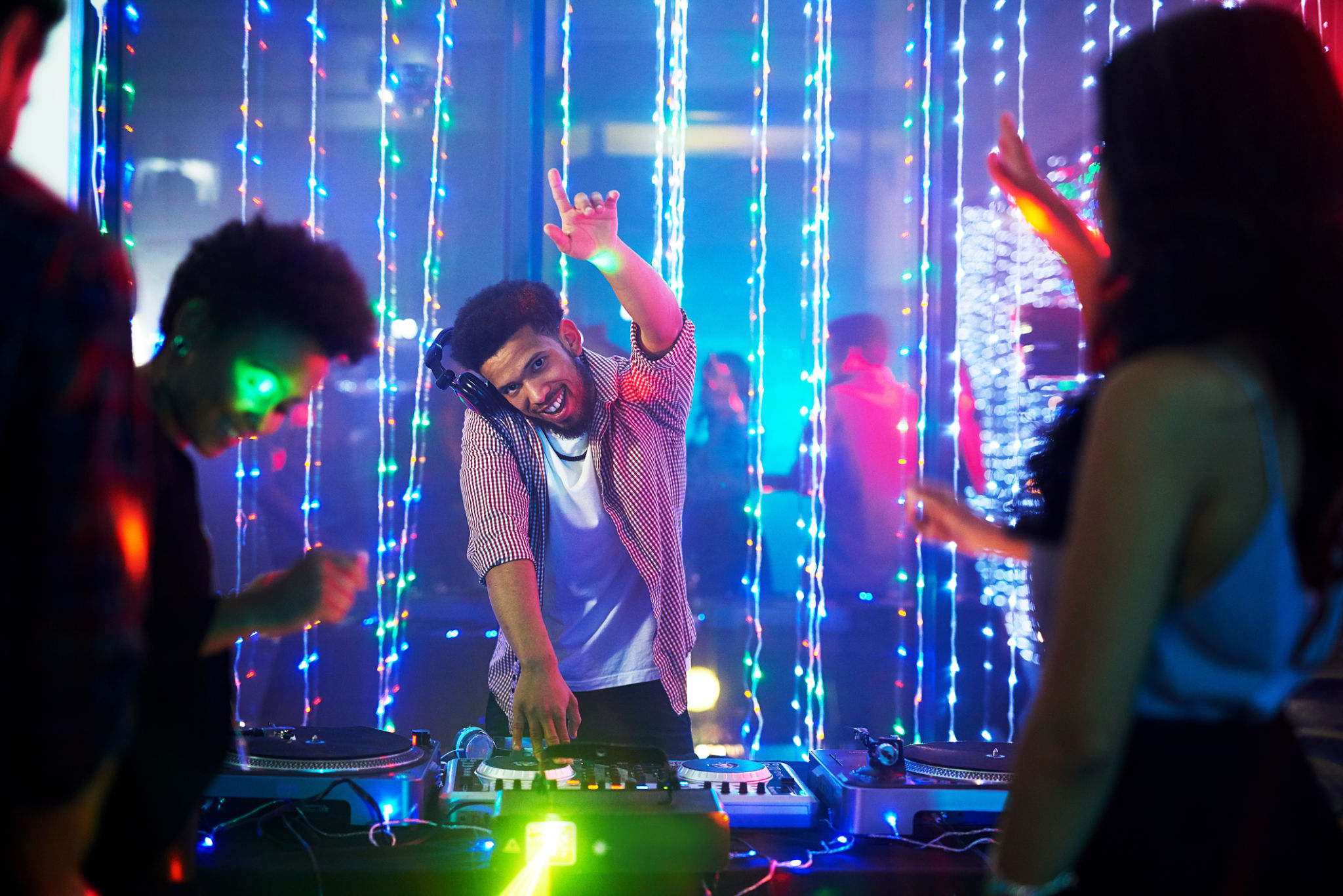 DJ interacting with guests