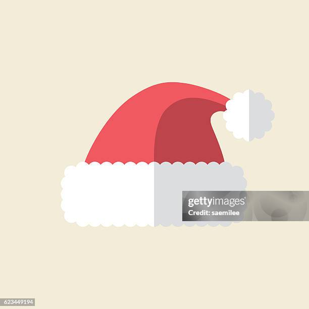 illustrazioni stock, clip art, cartoni animati e icone di tendenza di icona di santa hat - cappello da babbo natale