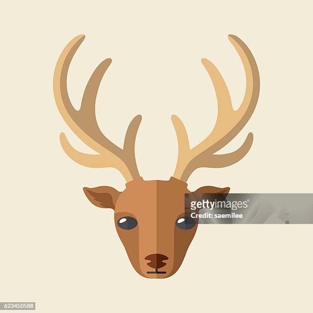 illustrations, cliparts, dessins animés et icônes de tête de cerf - reindeer