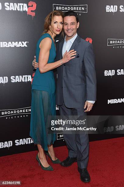 Actors Alysia Reiner and David Alan Basche attend the "Bad Santa 2" New York Premiere at AMC Loews Lincoln Square 13 theater on November 15, 2016 in...