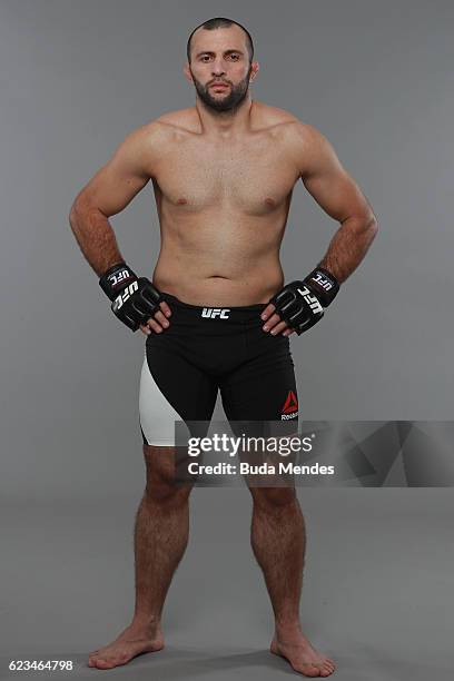 Gadzhimurad Antigulov poses for a portrait during a UFC photo session at the Renaissance Hotel on November 15, 2016 in Sao Paulo, Brazil.