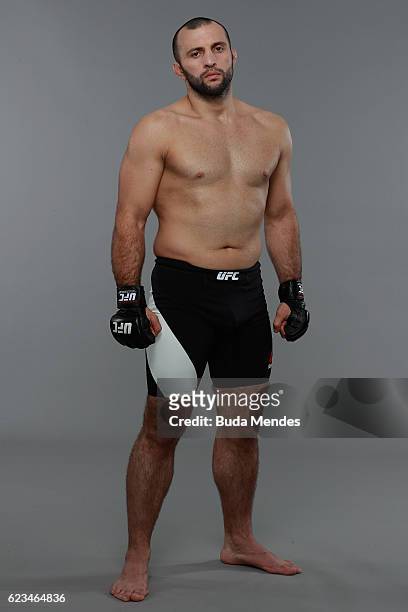 Gadzhimurad Antigulov poses for a portrait during a UFC photo session at the Renaissance Hotel on November 15, 2016 in Sao Paulo, Brazil.
