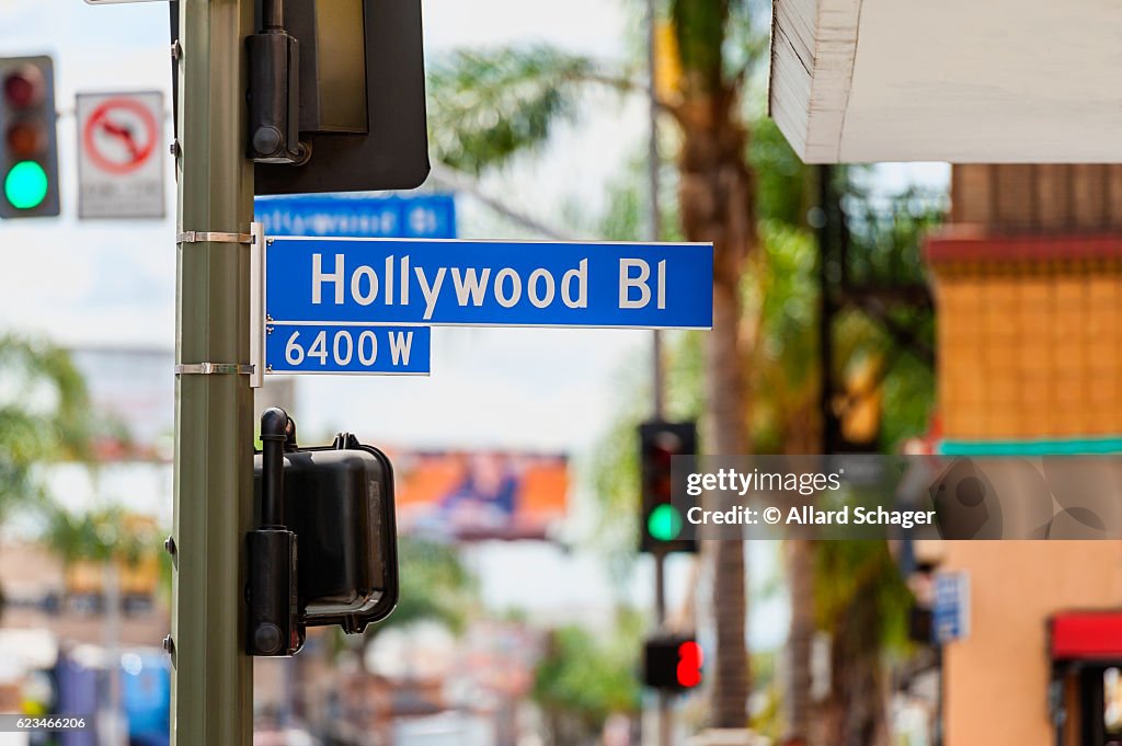 Hollywood Boulevard Road Sign in Los Angeles