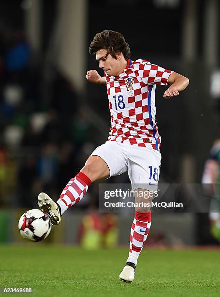 Ante Coric of Croatia during the international friendly fixture between Northern Ireland and Croatia at Windsor Park on November 15, 2016 in Belfast,...