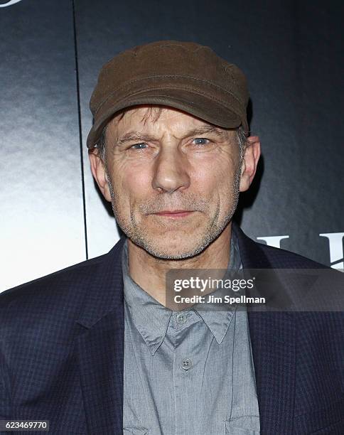 Actor Simon McBurney attends the special screening of "Allied" hosted by Paramount Pictures with The Cinema Society & Chandon at iPic Fulton Market...