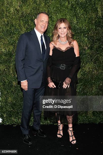 Honoree Tom Hanks and wife Rita Wilson attend the 2016 Museum of Modern Art Film Benefit presented by Chanel - A Tribute to Tom Hanks at Museum of...