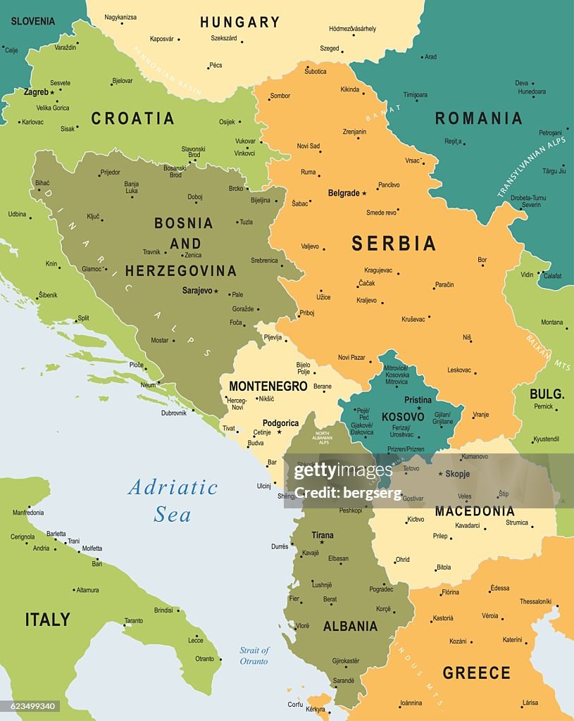 Map of Central Balkan Region