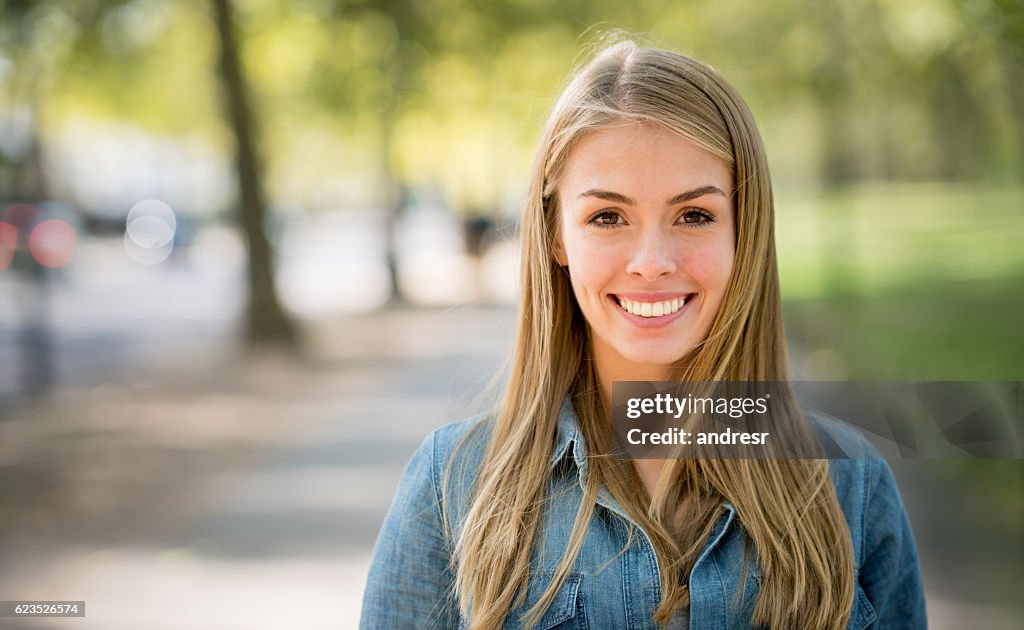 Happy woman at the park