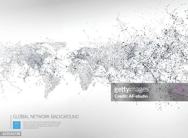 abstract global network background - big data world stock illustrations