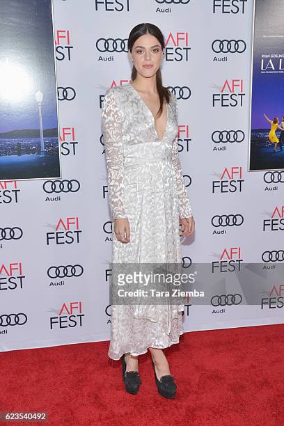 Actress Callie Hernandez attends the premiere of 'LA LA LAND' at AFI Fest 2016, presented by Audi at The Chinese Theatre on November 15, 2016 in...