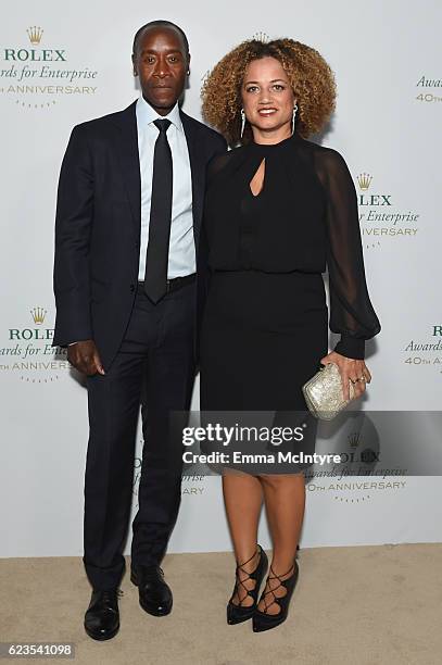 Actor Don Cheadle and actress Bridgid Coulter attend the 2016 Rolex Awards for Enterprise at the Dolby Theatre on November 15, 2016 in Hollywood,...