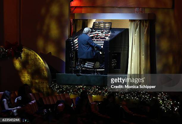 Organ player performs before the "Christmas Spectacular Starring The Radio City Rockettes" Opening Night at Radio City Music Hall on November 15,...