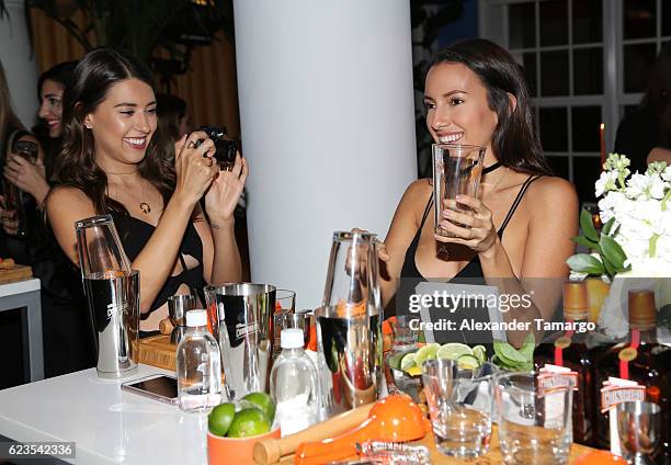 Daniela Moreno and Valentina Hernandez attend as Cointreau celebrates the art of La Soiree at Casa Claridge's on November 15, 2016 in Miami Beach,...