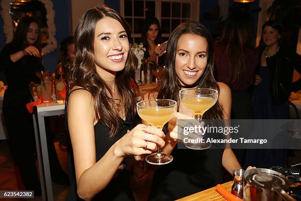 Daniela Moreno and Valentina Hernandez attend as Cointreau celebrates the art of La Soiree at Casa Claridge's on November 15, 2016 in Miami Beach,...