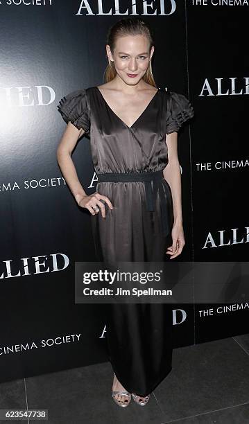 Actress Louisa Krause attends the special screening of "Allied" hosted by Paramount Pictures with The Cinema Society & Chandon at iPic Fulton Market...