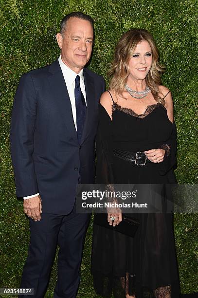 Tom Hanks and Rita Wilson attend the MoMA Film Benefit presented by CHANEL, A Tribute To Tom Hanks at MOMA on November 15, 2016 in New York City.