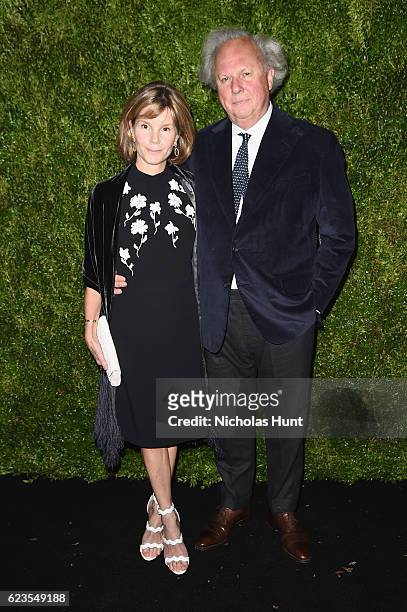 Anna Carter and Vanity Fair's Graydon Carter attend the MoMA Film Benefit presented by CHANEL, A Tribute To Tom Hanks at MOMA on November 15, 2016 in...