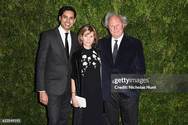 Chief Curator of Film for MoMA Rajendra Roy, Anna Carter and Vanity Fair's Graydon Carter attend the MoMA Film Benefit presented by CHANEL, A Tribute...