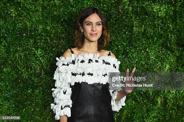 Model Alexa Chung attends the MoMA Film Benefit presented by CHANEL, A Tribute To Tom Hanks at MOMA on November 15, 2016 in New York City.