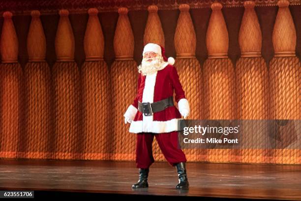 Santa Claus performs during the 2016 Radio City Christmas Spectacular Opening Night at Radio City Music Hall on November 15, 2016 in New York City.