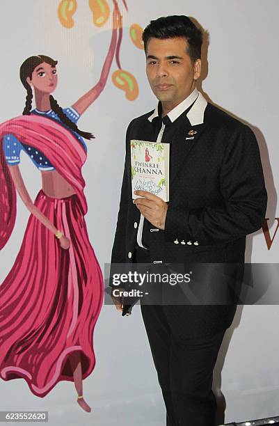Indian Bollywood director/producer Karan Johar attends the launch of actress Twinkle Khanna's book "The Legend of Lakshmi Prasad" in Mumbai on...