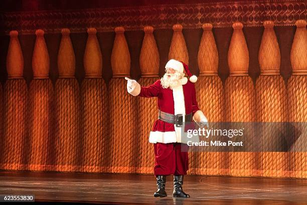 Santa Claus performs during the 2016 Radio City Christmas Spectacular Opening Night at Radio City Music Hall on November 15, 2016 in New York City.