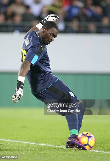 Goalkeeper of Ivory Coast Sylvain Gbohouo in action during the international friendly match between France and Ivory Coast at Stade Felix Bollaert...