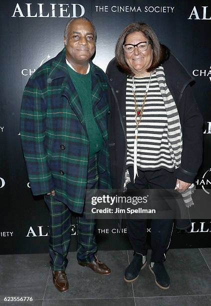 Jeffrey Banks and Fern Mallis attend the special screening of "Allied" hosted by Paramount Pictures with The Cinema Society & Chandon at iPic Fulton...