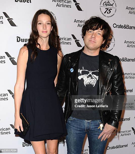 Musician Ryan Adams and Megan Butterworth attend the Capitol Records 75th anniversary gala at Capitol Records Tower on November 15, 2016 in Los...