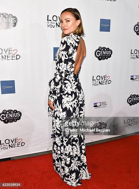 Actress Briana Evigan arrives at the Los Angeles Premiere of LOVE IS ALL YOU NEED? at ArcLight Hollywood on November 15, 2016 in Hollywood,...