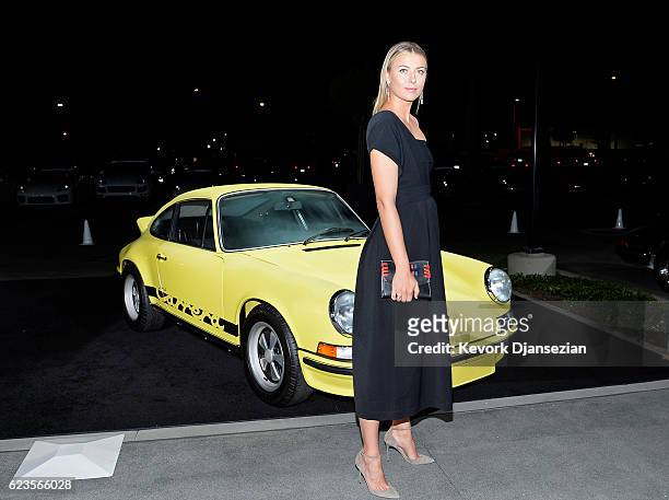 Maria Sharapova attends the opening of the Porsche Experience Center Los Angeles on November 15, 2016 in Carson, California.