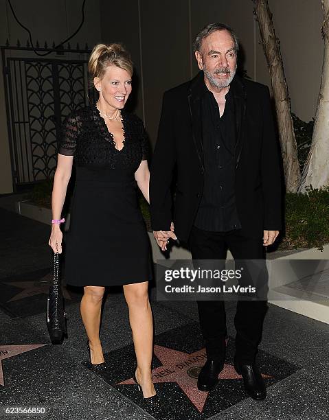 Singer Neil Diamond and wife Katie McNeil attend the Capitol Records 75th anniversary gala at Capitol Records Tower on November 15, 2016 in Los...