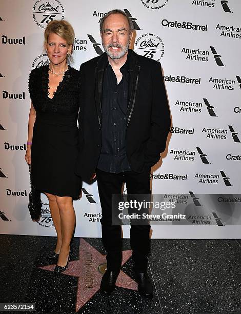 Neil Diamond, Katie McNeil arrives at the Capitol Records 75th Anniversary Gala at Capitol Records Tower on November 15, 2016 in Los Angeles,...