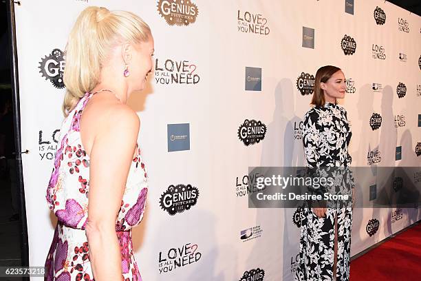 Katherine LaNasa and Briana Evigan attend the premiere of "Love Is All You Need?" at ArcLight Hollywood on November 15, 2016 in Hollywood, California.