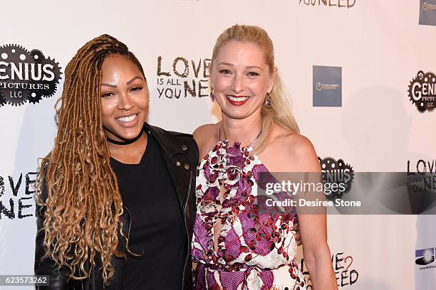 Actors Meagan Good and Katherine LaNasa attend the premiere of "Love Is All You Need?" at ArcLight Hollywood on November 15, 2016 in Hollywood,...