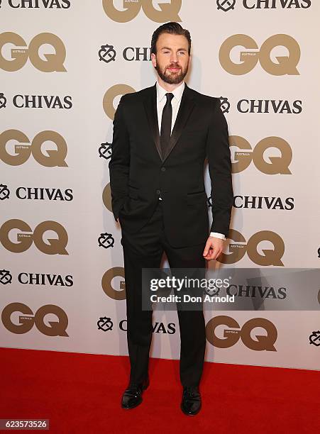 Chris Evans arrives at the GQ Men of the Year Awards 2016 at The Ivy on November 16, 2016 in Sydney, Australia.