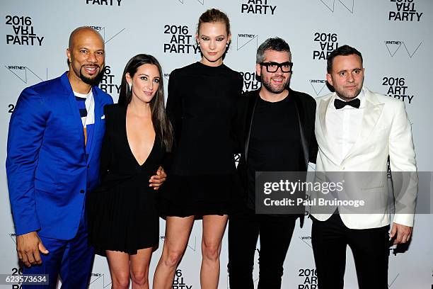 Common, Micaela Erlanger, Karlie Kloss, Brandon Maxwell and Michael Carl attend the 2016 Whitney Art Party at The Whitney Museum of American Art on...