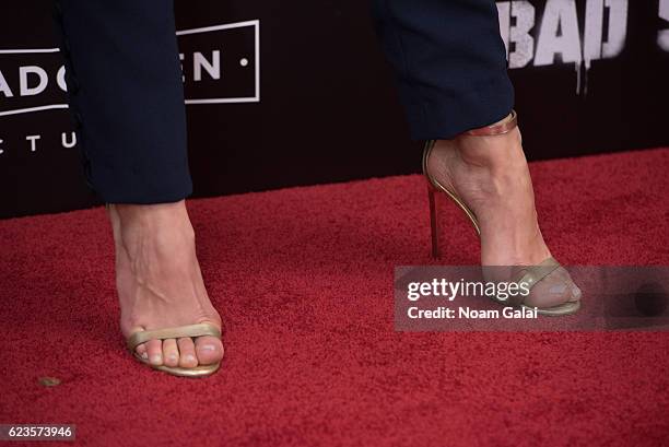 Cristina Rosato, shoe detail, attends the "Bad Santa 2" New York premiere at AMC Loews Lincoln Square 13 theater on November 15, 2016 in New York...