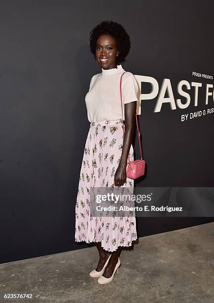 Actress Kuoth Wiel attends Prada Presents 'Past Forward' by David O. Russell premiere at Hauser Wirth & Schimmel on November 15, 2016 in Los Angeles,...