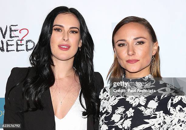 Actors Rumer Willis and Briana Evigan attend the premiere of "Love Is All You Need?" at ArcLight Hollywood on November 15, 2016 in Hollywood,...