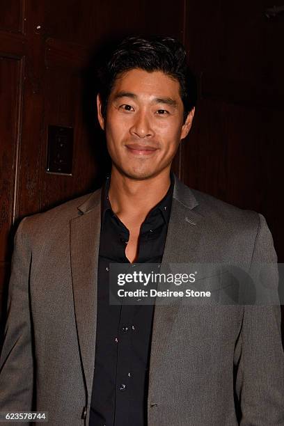 Actor Tim Chiou attends the premiere party for "Love Is All You Need?" at The Spare Room on November 15, 2016 in Los Angeles, California.