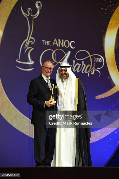 Carlos Arthur Nuzman , poses for a photograph after being presented with the ANOC Award for the Success of Rio 2016 by Sheikh Ahmad Al-Fahad Al-Sabah...